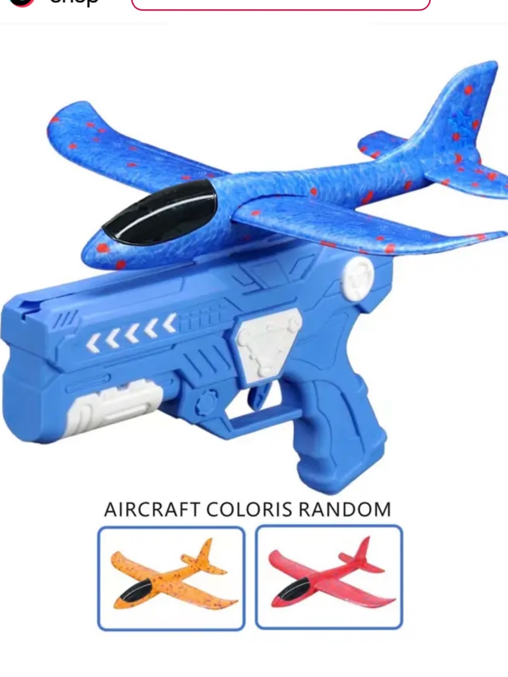 Blue Foam Plane Launcher Toy for Kids